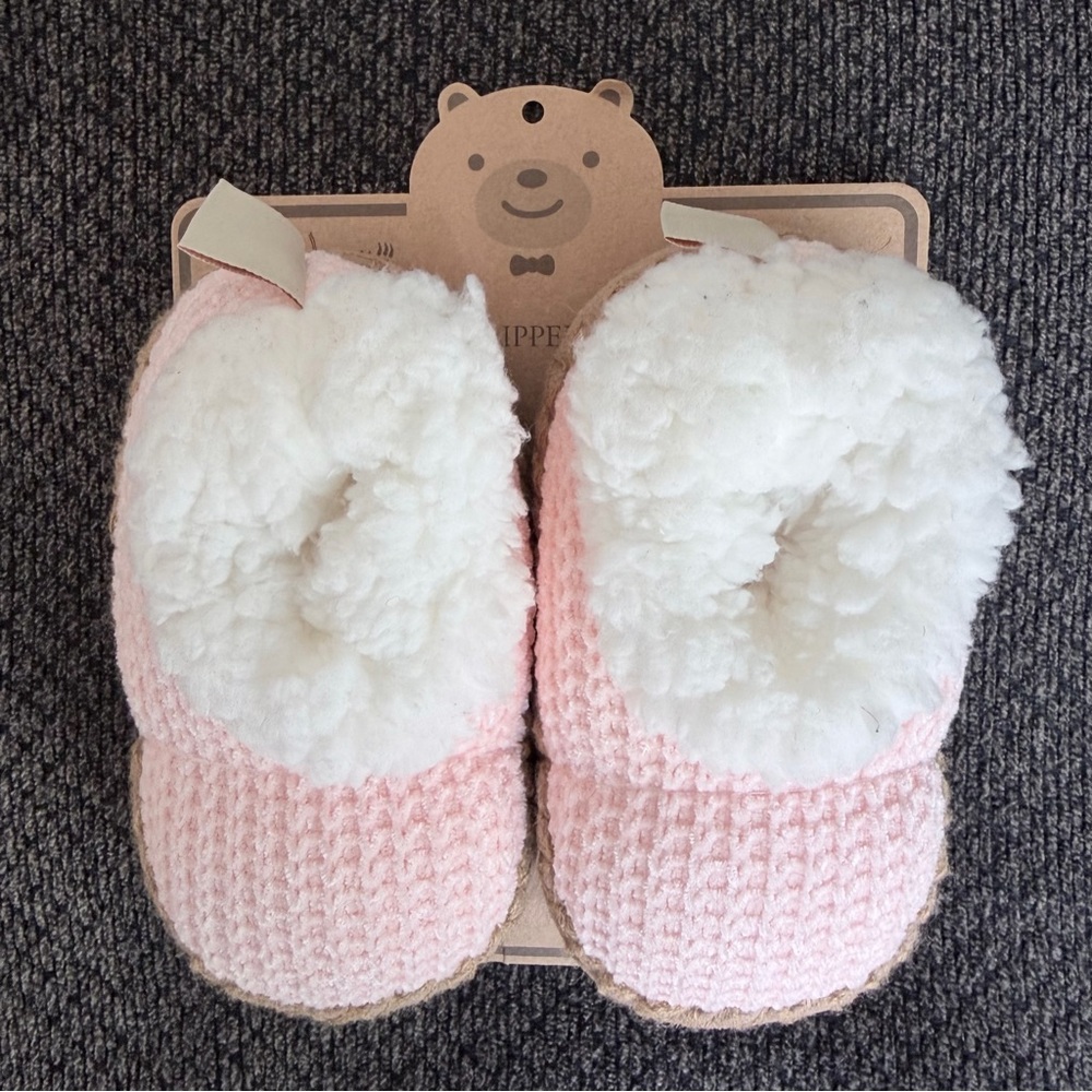 BearPaw - Girls Pink & White Slippers size 9